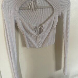 Danielle Guizio white long sleeve top